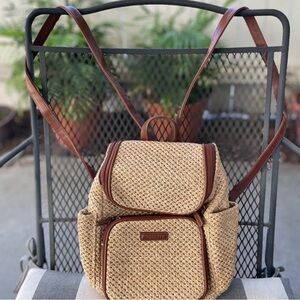 Rosetti Tan and Brown Woven Backpack